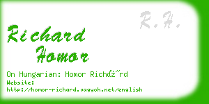 richard homor business card